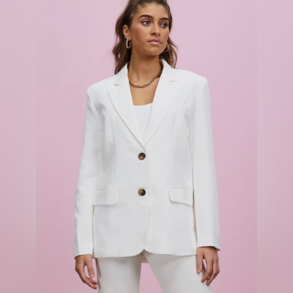 SNDYS Tailored White Blazer size XL - Picture 3 of 4